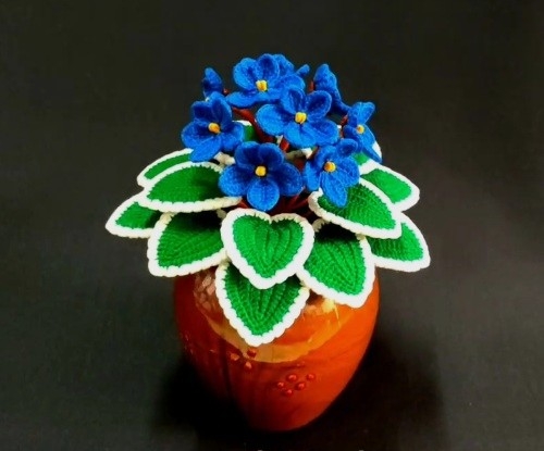 crochet african violet 5